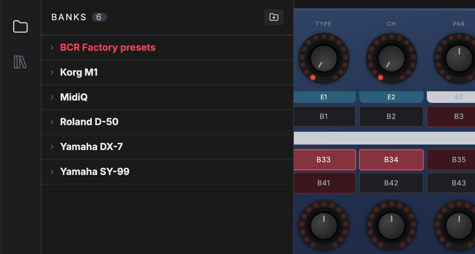Organize your presets into banks